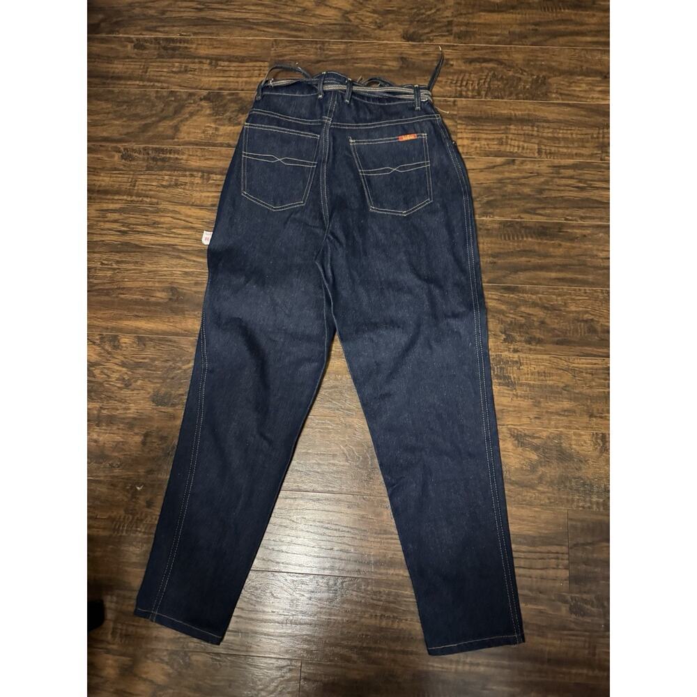 VTG Bonjour Jeans Womens Straight Leg 80s Denim Logo High Waist Mom Blue Sz:12